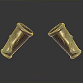 Copper Colored Weapon Handguards Featuring Textured Surface And Reflections On Gray Gradient Background