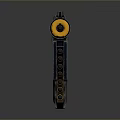Futuristic Blue And Brown Pistol Design With Orange Barrel Grip And Modern Accents