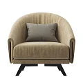 Stylish Beige Striped Single Sofa with Grey Cushion and Black Legs in Multiple Colors