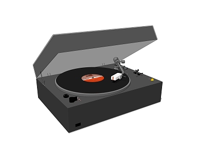 modern disc player vinyl record player 3d model