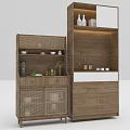 Modern Wooden Storage Cabinet Shelf with Open Shelves and Cabinet Doors for Home Organization