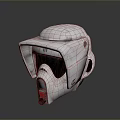 White Tactical Combat Helmet With Protective Face Shield And Reinforced Structure 3d model