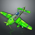 Vibrant Green Toy Airplane Model With Detailed Wings Propeller And Cockpit Design
