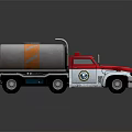 Vintage Functional Tanker Truck With Red Cab Silver Tanker Reflective Surface And Classic Design