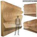 Modern Wooden Wall Decor With Wavy Striped Design For Interior Space