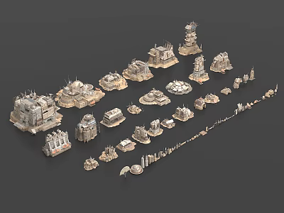 Fantasy Architecture Model Collection With Towers Castles And Various Structures 3d model