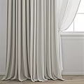 Modern Light Gray Curtains With White Sheer Panels And Floor Length Design