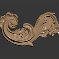 Golden Ornate Carving With Intricate Scroll Floral Patterns And Glossy Finish