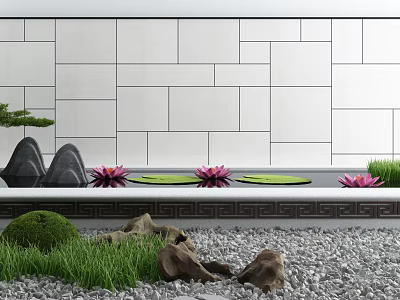 New Chinese landscape sketch waterscape sketch 3d model