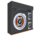 Modern Laundry Room Interior Design With Built in Washing Machines And Cabinets