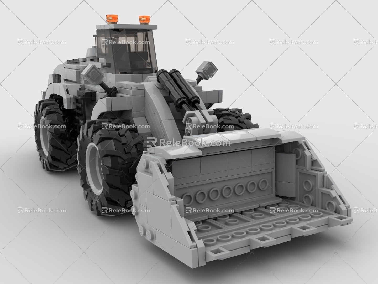 LEGO toy bulldozer mechanical construction truck excavator 3d model