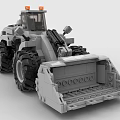 Gray Building Blocks Loader With Large Tires Front Bucket And Orange Lights