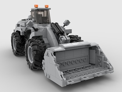 LEGO toy bulldozer mechanical construction truck excavator 3d model