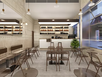 Modern coffee shop 3d model