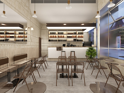 Modern coffee shop 3d model