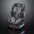 Moon Black And Gray Child Safety Seat With Harness And Colorful Base Details