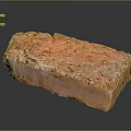 Natural Wood Stone Block Featuring Rustic Textured Surface For Construction Use 3d model