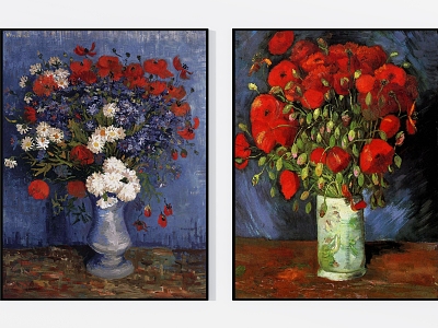 American Oil Painting Flower Bottle Oil Painting Decorative Painting model