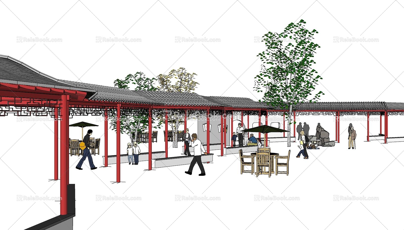 Chinese-style Corridor Frame 3d model