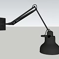 Black Wall Mounted Lamp With Adjustable Arm And Round Shade Design