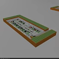 Parking Lot Layout Design Featuring Green Landscaping Orange Border White Lines And Blue Markers