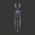 Futuristic Silver Spaceship Model With Intricate Structure And Detailed Surface On Black Reflective Surface 3d model