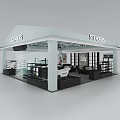 STENDERS Modern Exhibition Booth With Transparent Structure Display Shelves And Furniture