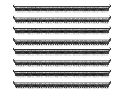 Multiple Black Parallel Long Strip Structures With Uniform Design And Arrangement 3d model