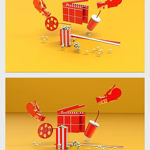 Modern poster stubborn music creative still life 3d model