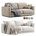 Two Seater Sofa with Soft Pillows and Cozy Throw Blanket and Multiple Color Options