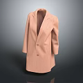 Pink Long Coat With Lapel Collar And Button Closure For Stylish Outfit