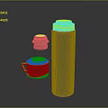 Teal Stainless Steel Thermos Flask With Removable Lid And Matching Cup