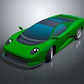 Green Sports Car With Sleek Design And Aerodynamic Body In 3D Render