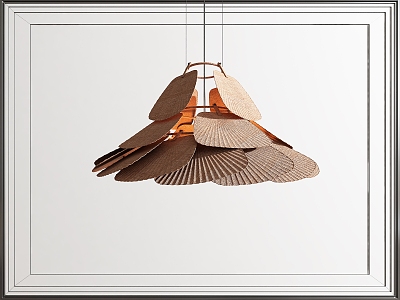Southeast Asia Fan Chandelier Woven Chandelier Rattan Chandelier 3d model