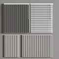 Vertical And Horizontal Slatted Window Blinds For Modern Home Interior Decor Options 3d model