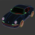 Classic Blue Sports Car With Sleek Design Shiny Exterior And Silver Wheels