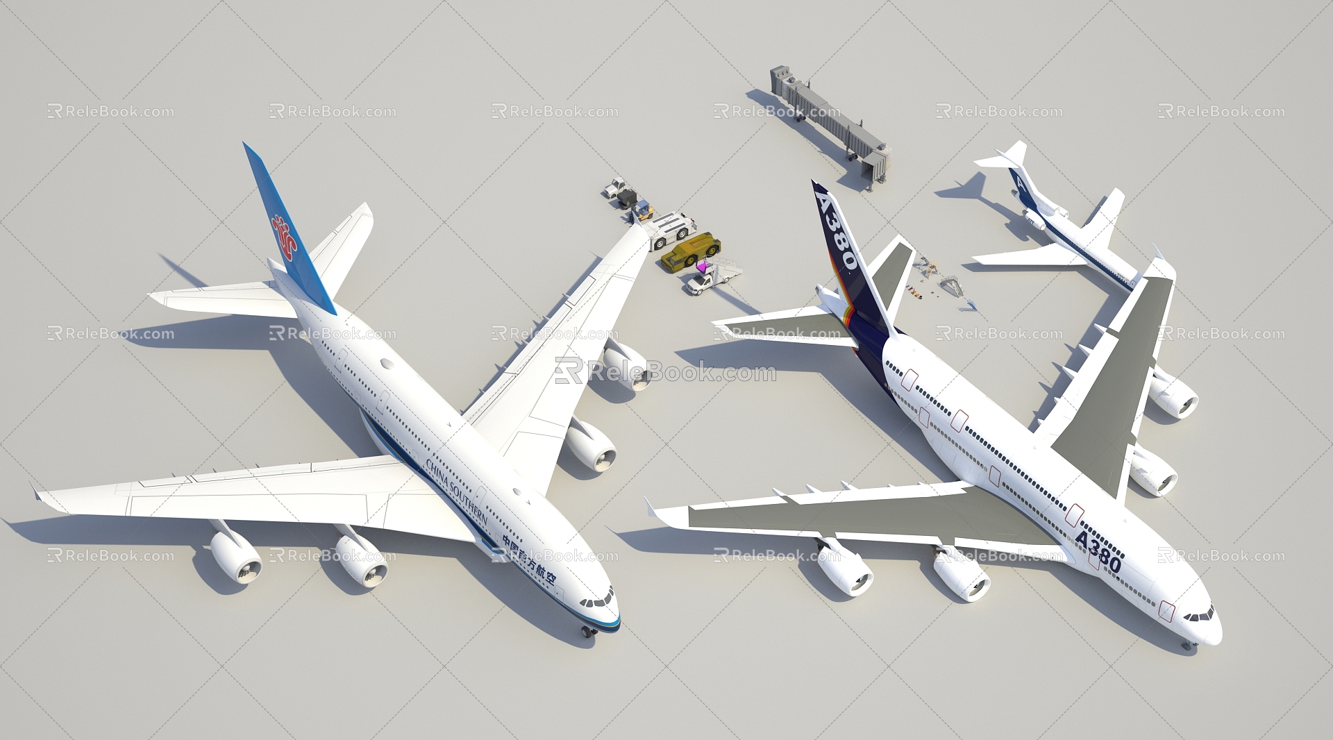 Airport Equipment Aircraft Airport Figures Airport Vehicles 3d model