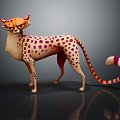 Modern Cheetah Cartoon Cheetah Pink Panther 3d model