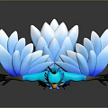 Blue Bird Game Character With White Belly And Orange Beak Standing With Arms Outstretched