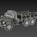 Military Green Rugged Off Road Truck With Open Cargo Bed And Large Tires