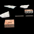 Assorted Construction Materials Including Stone Slabs Brick Blocks And Metal Bars