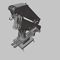 Yellow Mechanical Arm For Utility Vehicle With Hydraulic System And Green Base