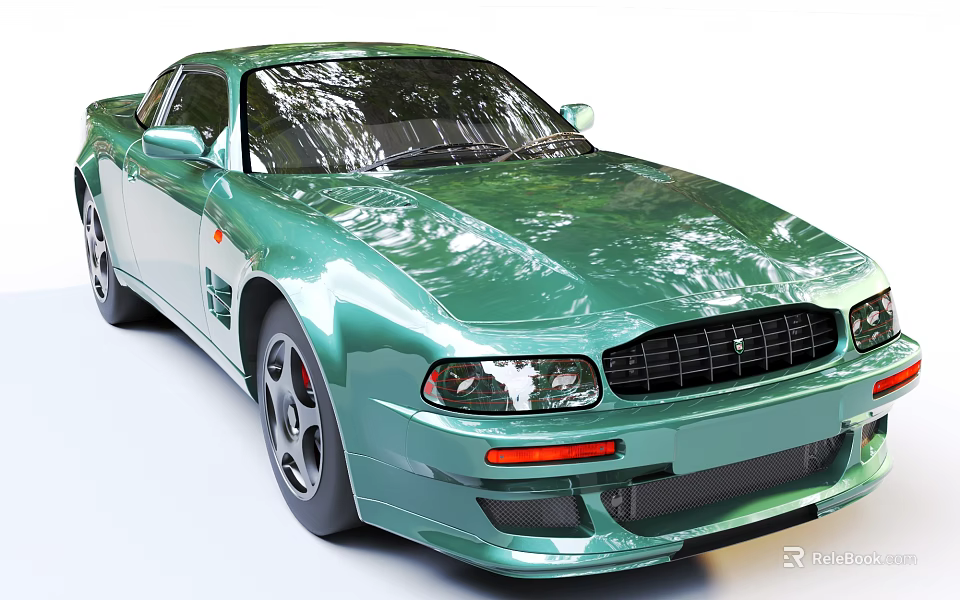 Teal Sports Car With Sleek Body And Stylish Front Design 3d model 