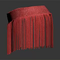 Stylish Red Woven Household Decor With Fringe Details And Circular Shape