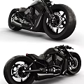 Modern Black Cruiser Motorcycle With Large Wheels Stylish Design Engine Details And Leather Seat