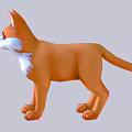 Cute Cartoon Orange Fox With White Chest And Ears Standing In 3D Pose