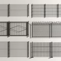 Various Types of Metal Fences with Grid Patterns Decorative Gates and Spiked Tops