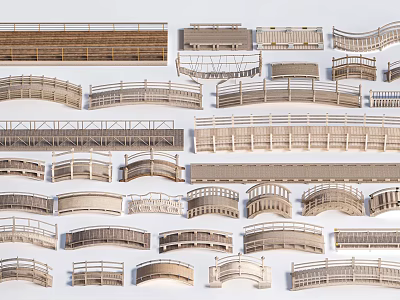 Modern wooden bridge trestle bridge Xiao Qiao is a wooden bridge landscape bridge arch bridge small wooden bridge 3d model