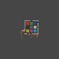 Closeup View Of Cicada Exuvia And Colorful Rubik's Cube On Gray Background