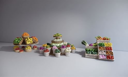 Modern pile of fruit and vegetable pile head combination 3d model